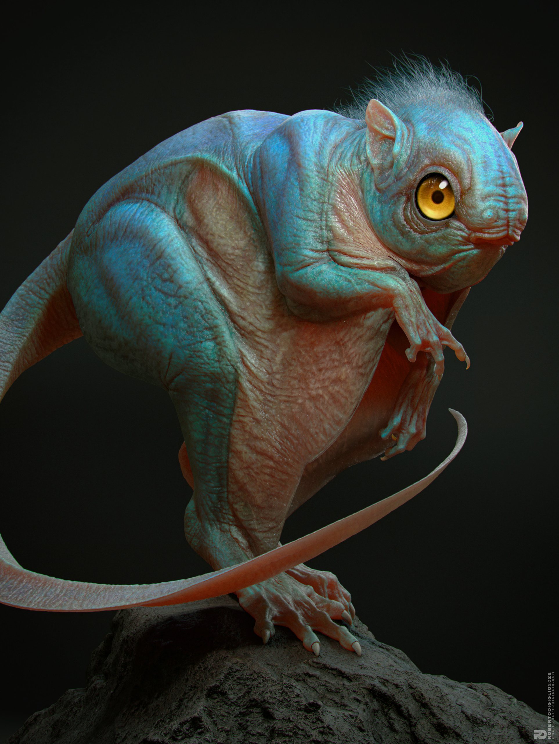 Alien Rodent — a small alien rodent between a springhare and a flying squirrel, creature design by Roberto Digiglio