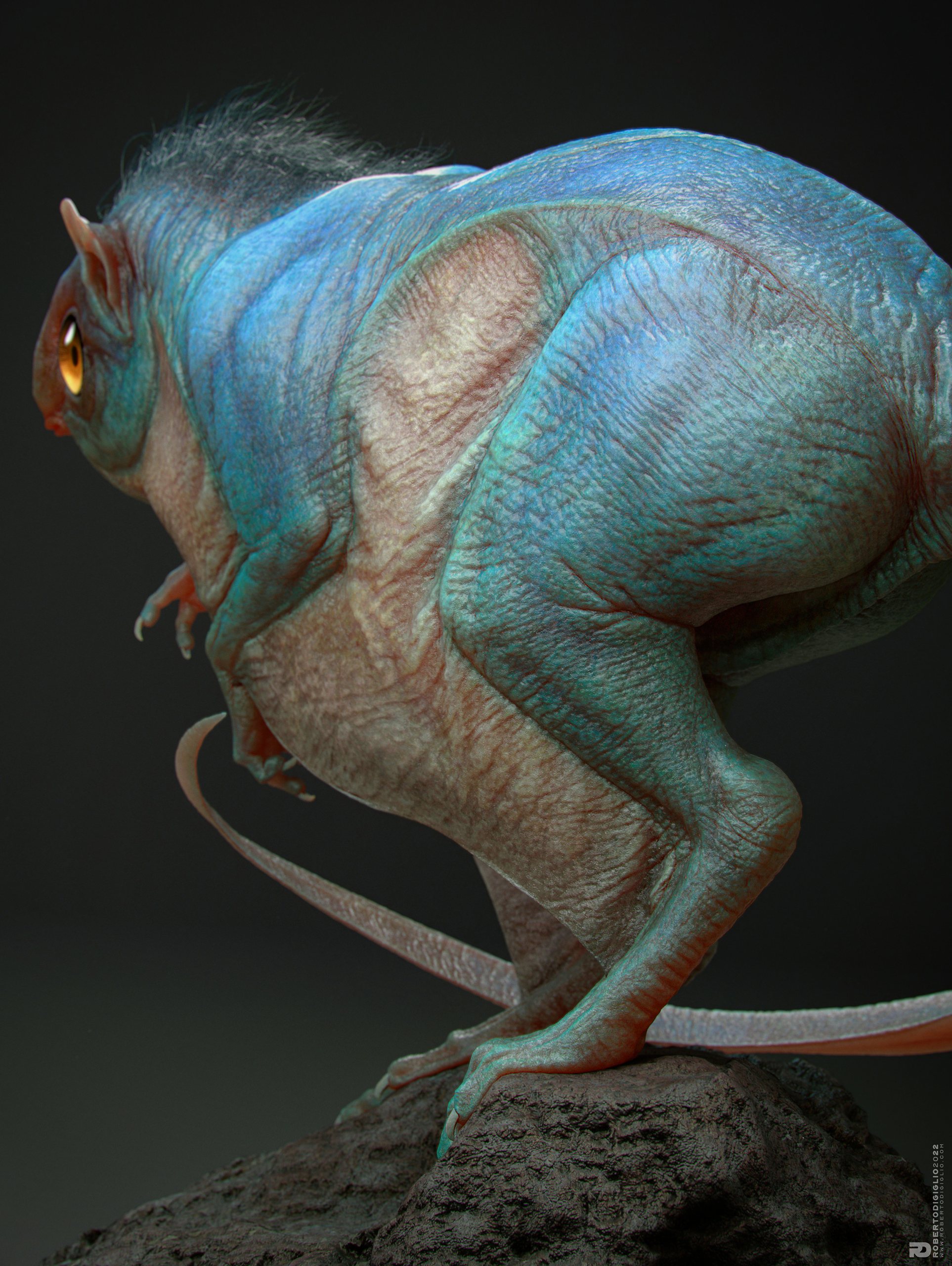 Alien Rodent — image 3: a small alien rodent between a springhare and a flying squirrel, creature design by Roberto Digiglio