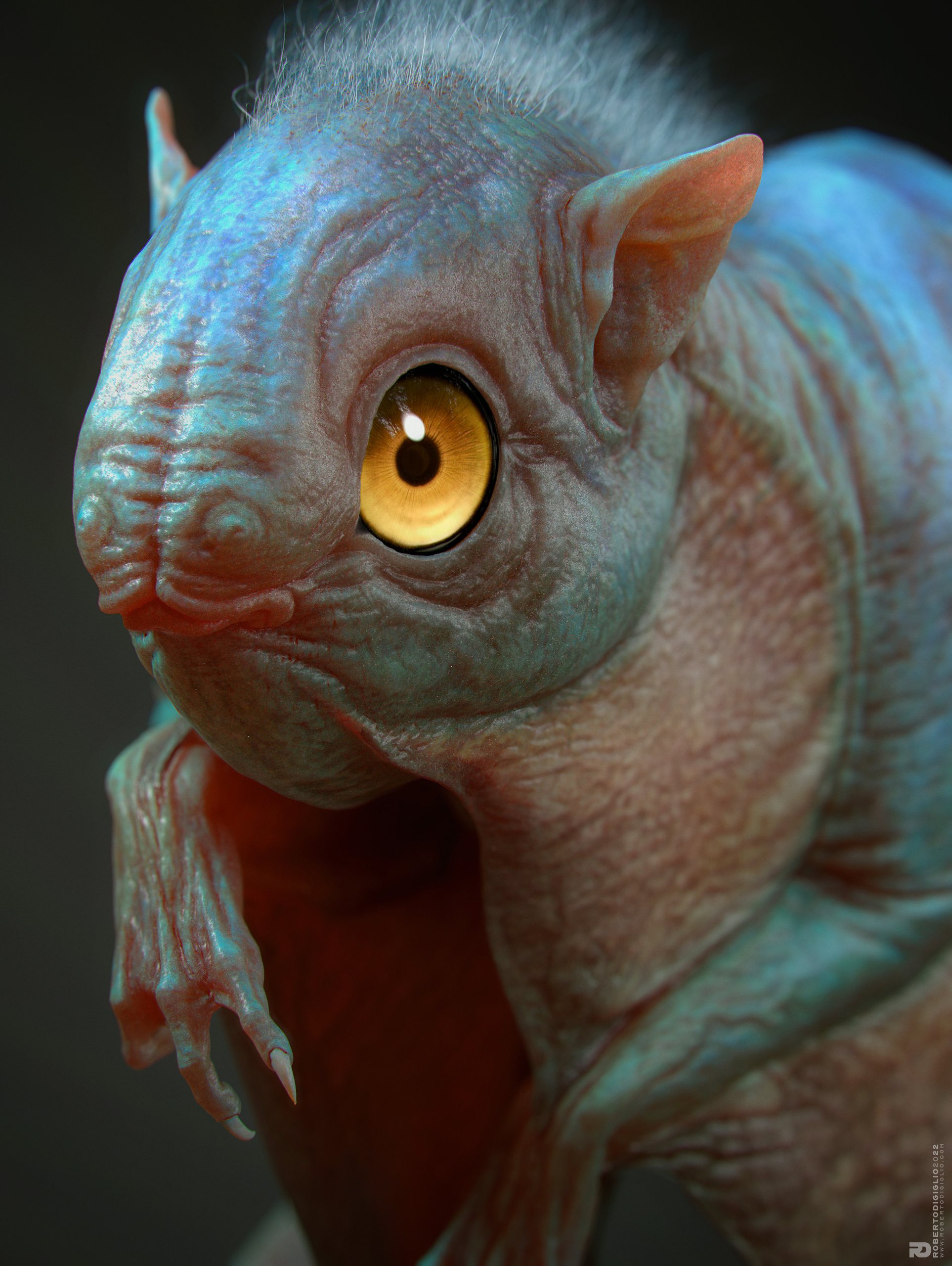 Alien Rodent — image 4: a small alien rodent between a springhare and a flying squirrel, creature design by Roberto Digiglio