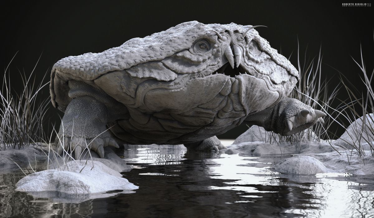 Cancericatus Fluvialitis — an imaginary river crustacean, creature design by Roberto Digiglio — clay render