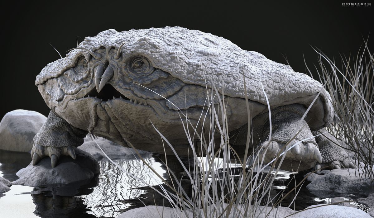 Cancericatus Fluvialitis — an imaginary river crustacean, creature design by Roberto Digiglio — clay render