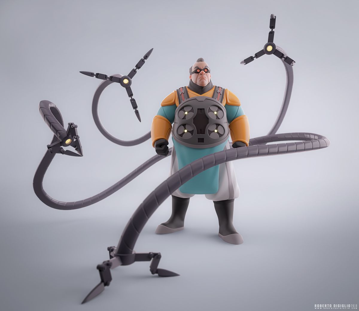 Doctor Octopus — Fan Art — Doctor Octopus reimagined in a Disney Infinity style, character design by Roberto Digiglio — final render