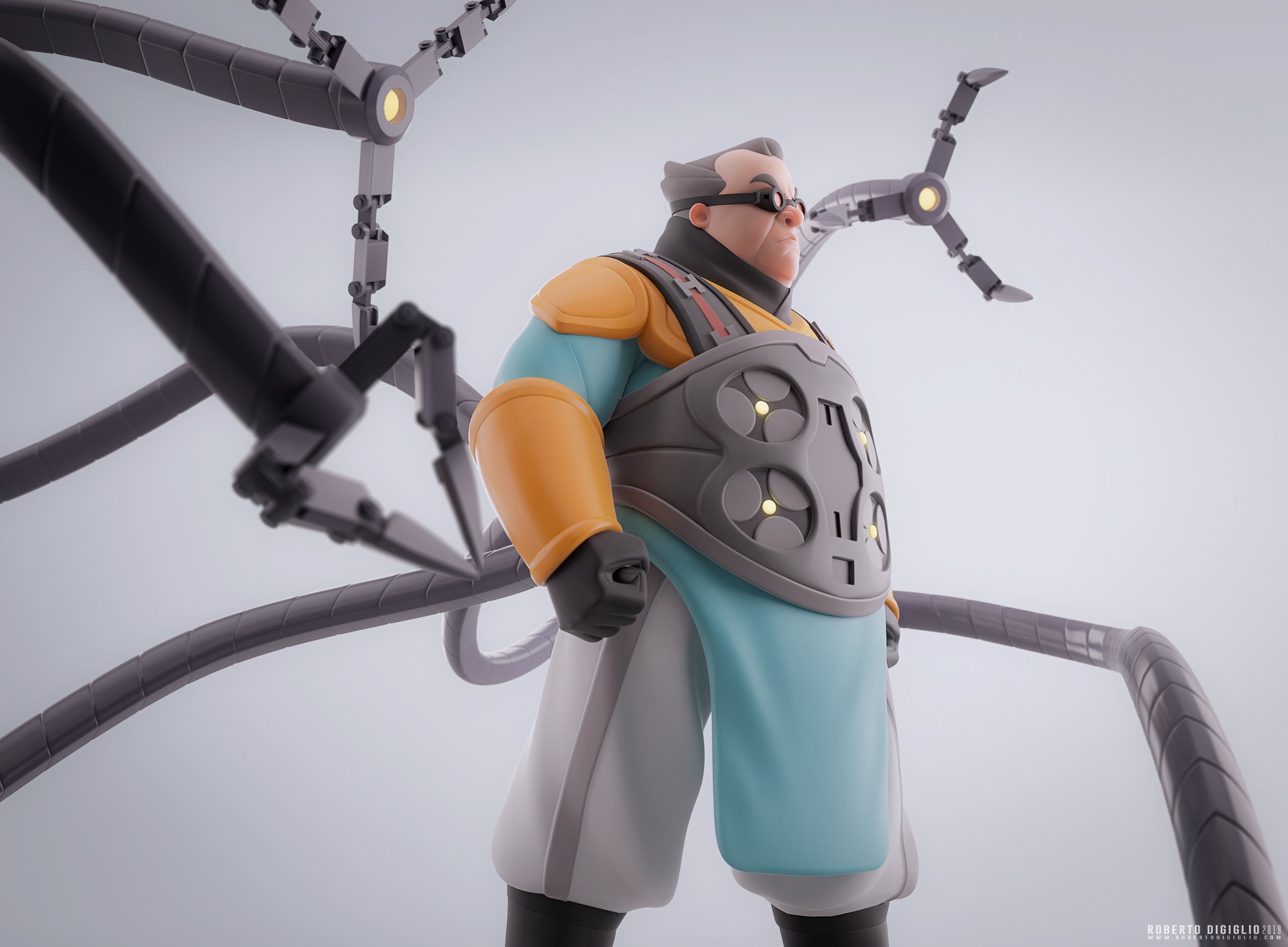 Doctor Octopus — Fan Art — image 5: Doctor Octopus reimagined in a Disney Infinity style, character design by Roberto Digiglio