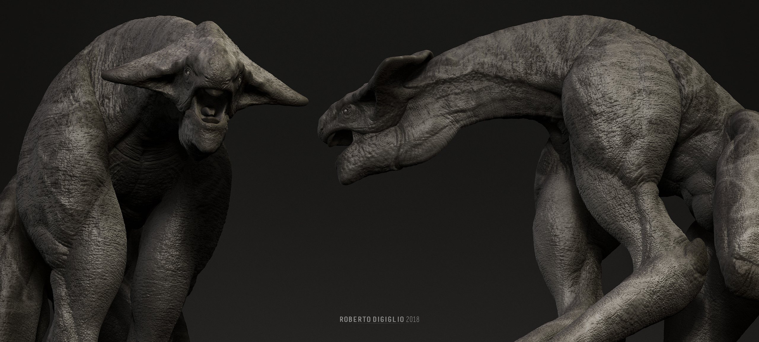Long-legged Creature — Views: a long-legged creature, creature design by Roberto Digiglio