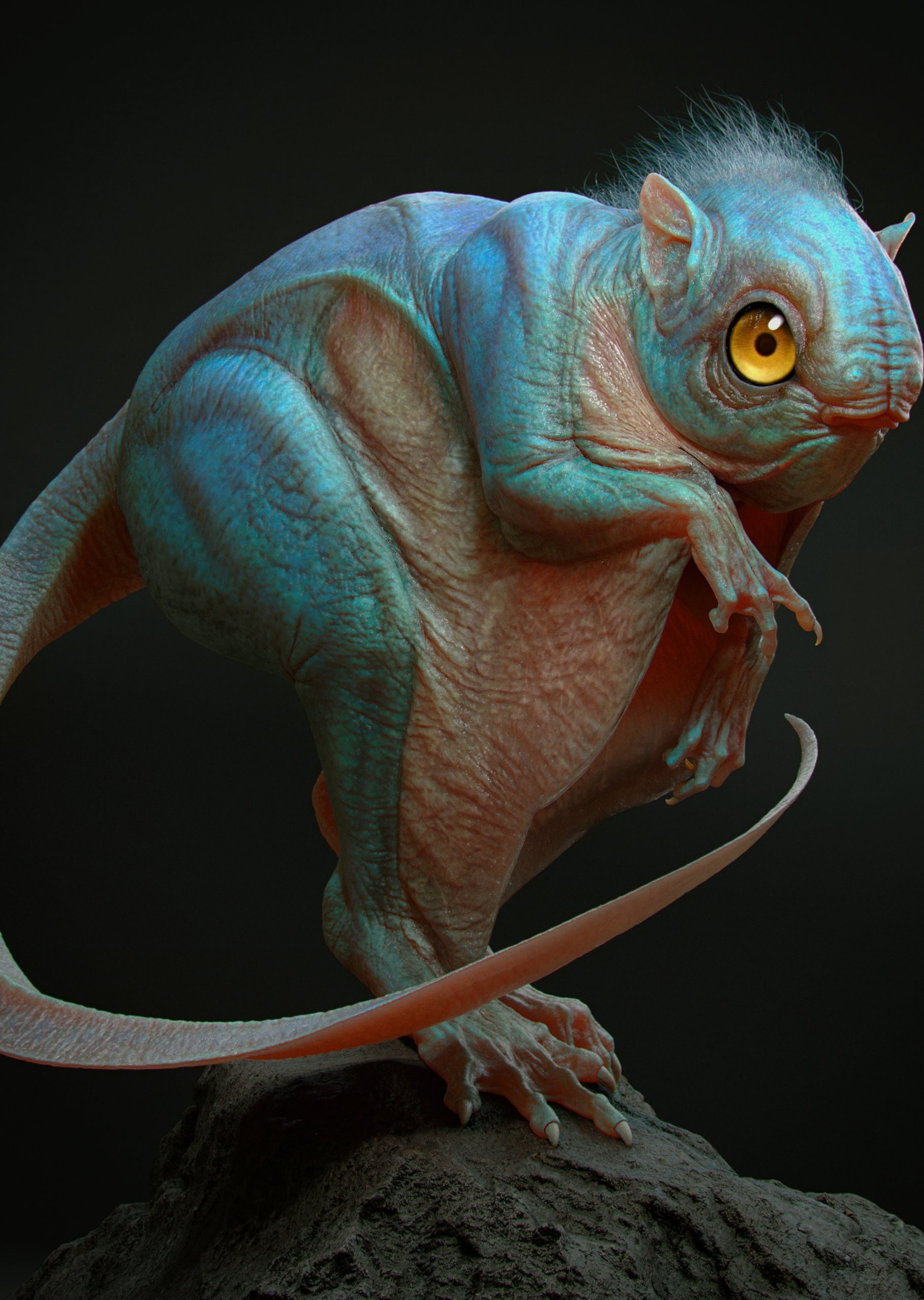 Alien Rodent — a small alien rodent between a springhare and a flying squirrel, creature design by Roberto Digiglio