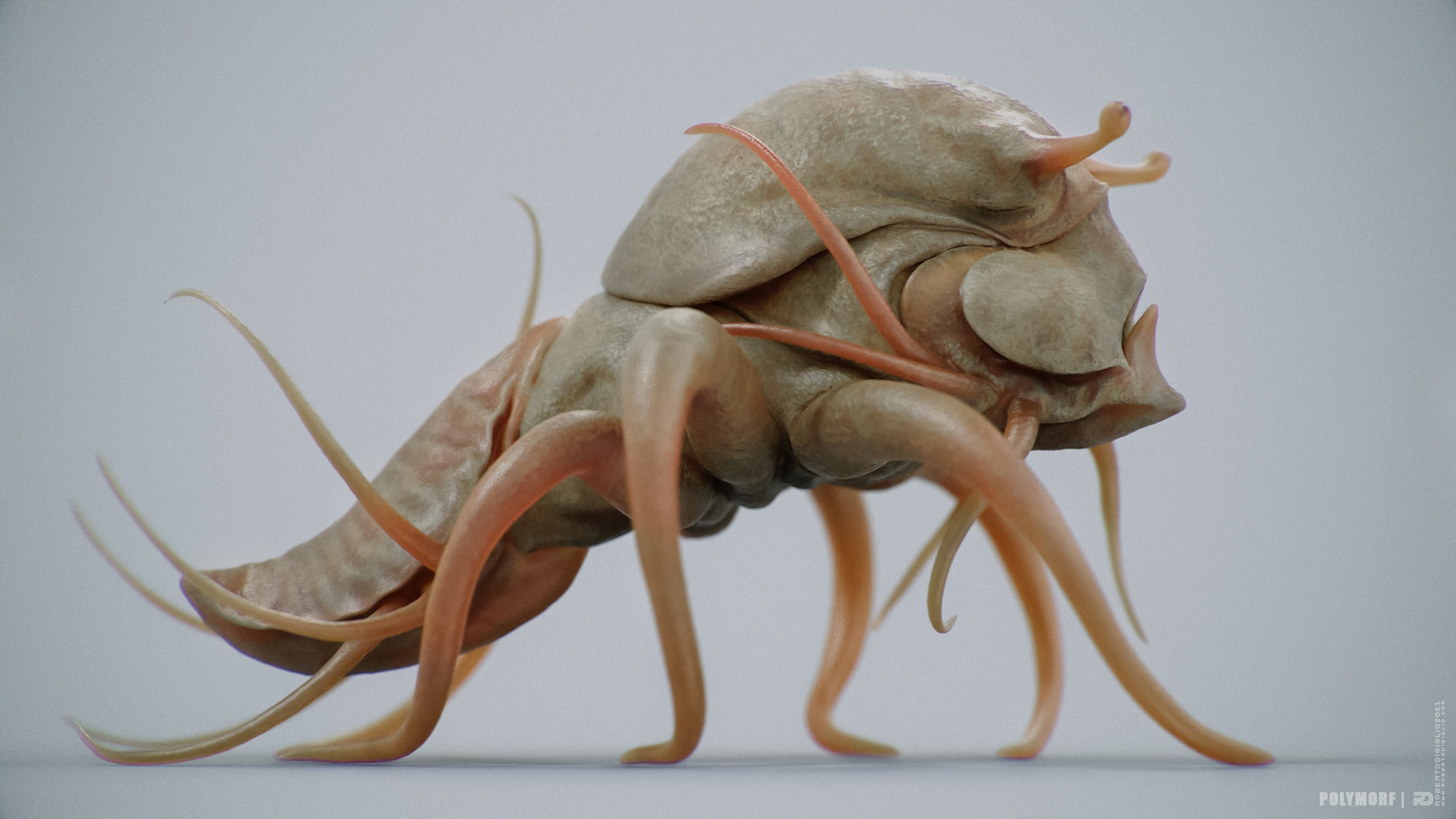 Symbiosis — Multibody Creature — image 5: a creature made of three autonomous organisms, for the SYMBIOSIS VR performance, creature design by Roberto Digiglio