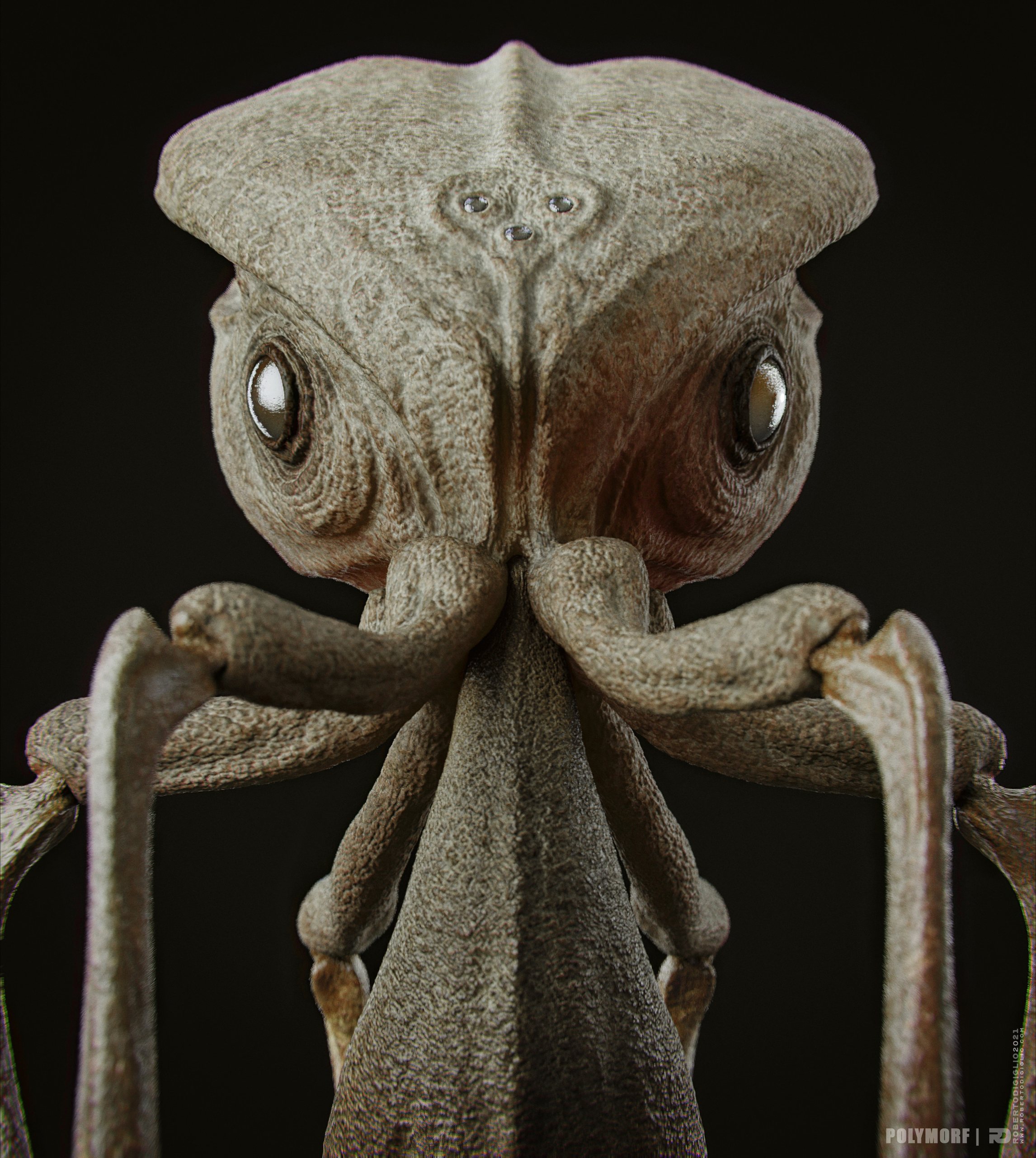 Symbiosis — Two-Body Symbiont System — image 2: a two-body symbiont creature for the SYMBIOSIS VR performance, creature design by Roberto Digiglio