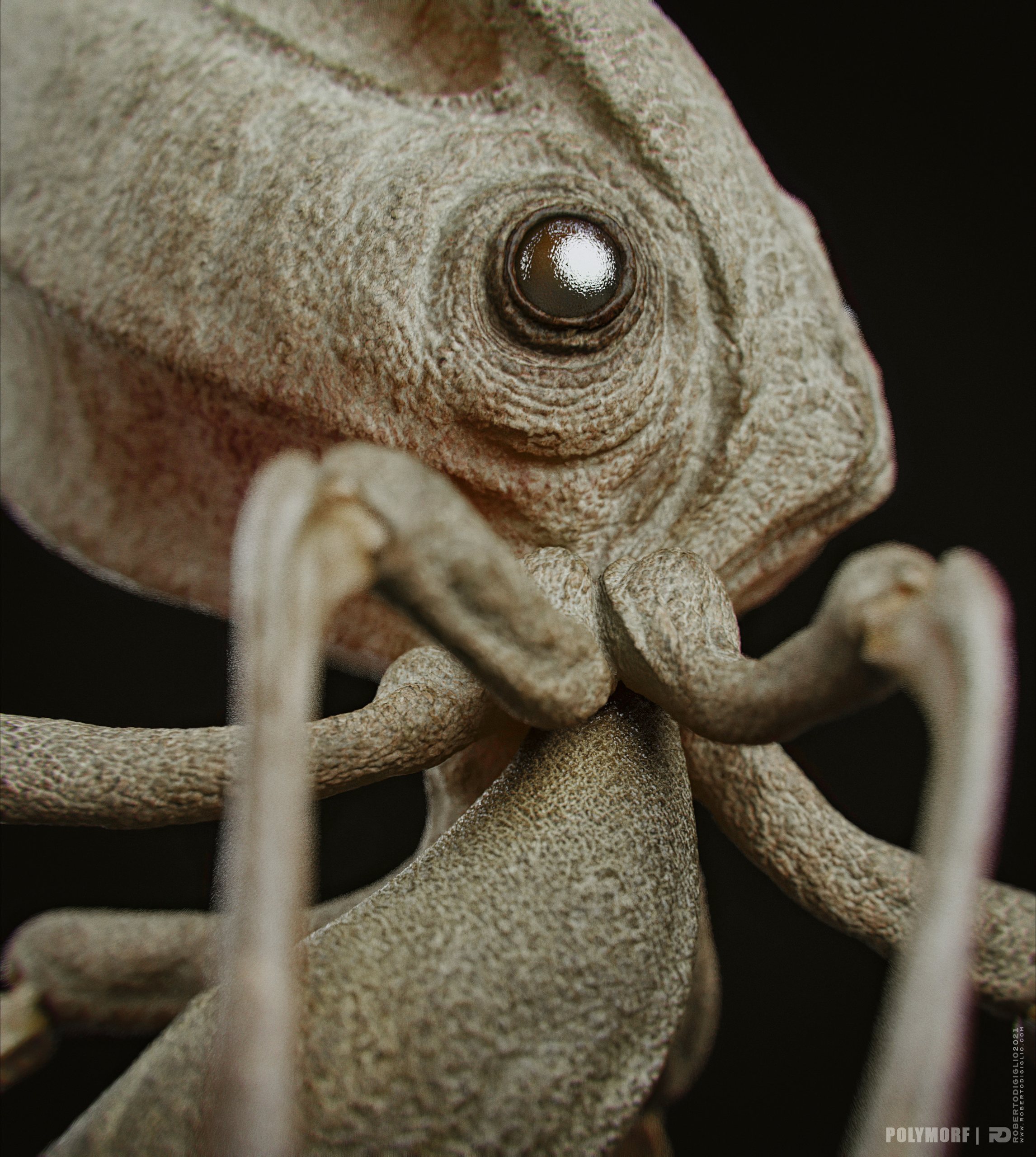 Symbiosis — Two-Body Symbiont System — image 4: a two-body symbiont creature for the SYMBIOSIS VR performance, creature design by Roberto Digiglio