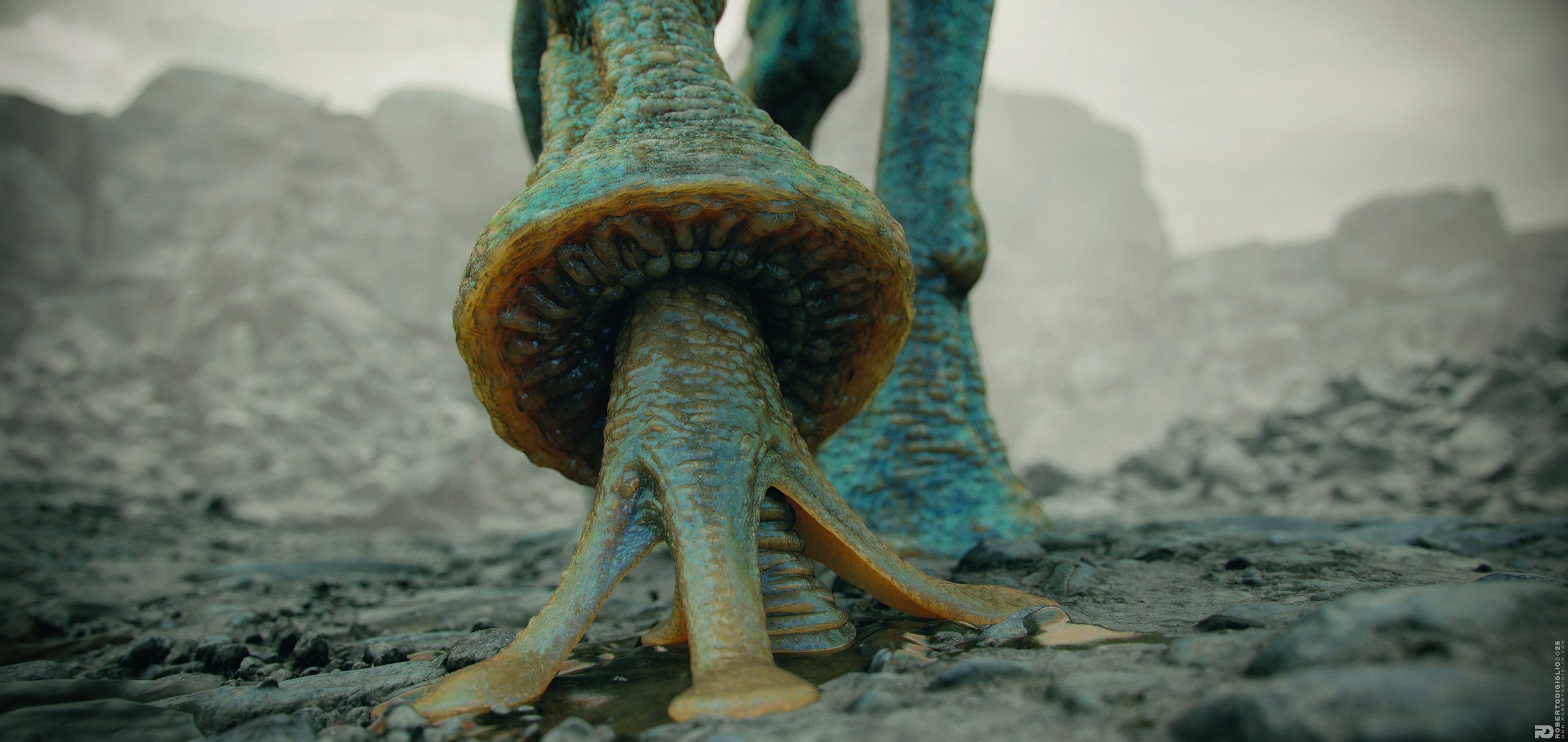 Terragaster Lithovore — image 5: a large alien organism adapted to extreme gravity, creature design by Roberto Digiglio