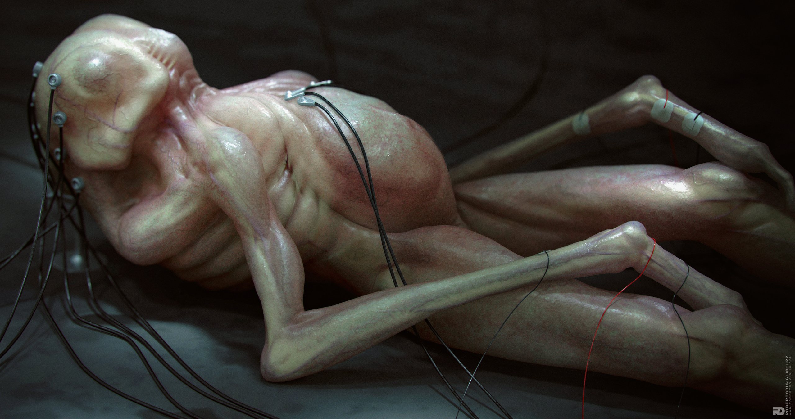 The Magic of Life — image 4: an artificial creature in fetal incubation, creature design by Roberto Digiglio