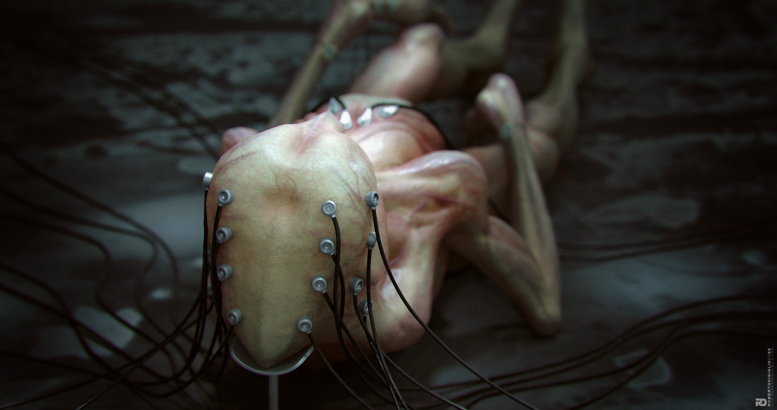 The Magic of Life — image 5: an artificial creature in fetal incubation, creature design by Roberto Digiglio